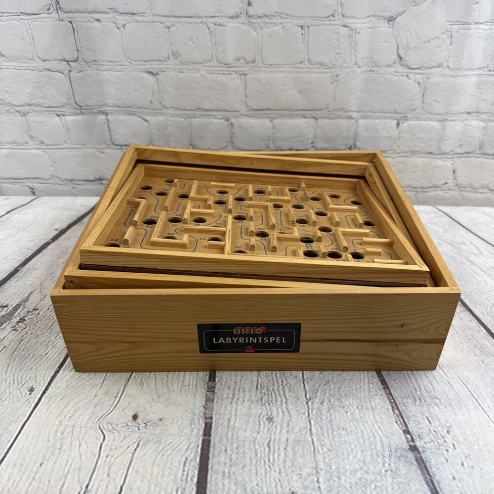 VTG Made In Sweden WOODEN LABYRINTH # 18376 1940s Brio Labyrintspel